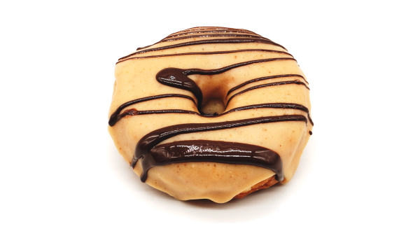 Baby Got Back doughnut - Peanut butter glazed and dark chocolate drizzle