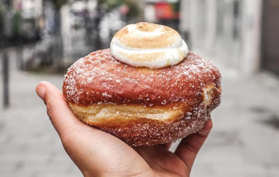 Cinnamon sugar covered doughnut